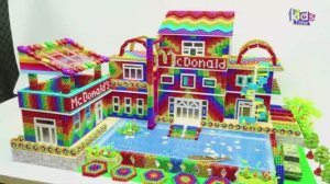 Магнитные шарики - Как создать Свой Собственный Миниатюрный ресторан McDonald's! Роскошный бассейн