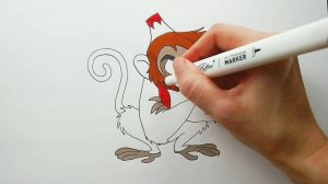 Рисуем обезьянку Абу  Раскраски для детей We draw the monkey Abu  Coloring pages for children