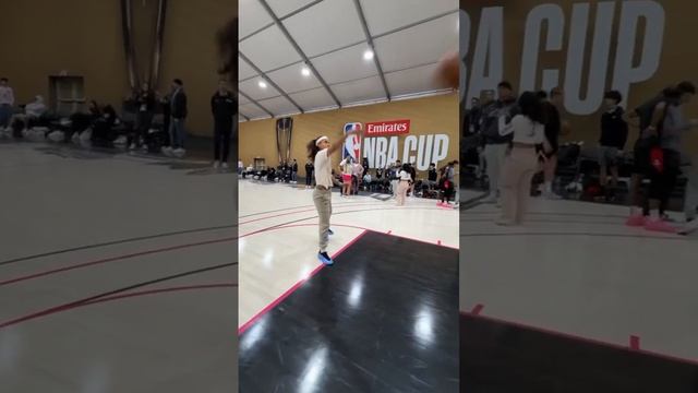 The Professor and Bree Green show off the handles at NBA Creator Cup practice |#Shorts