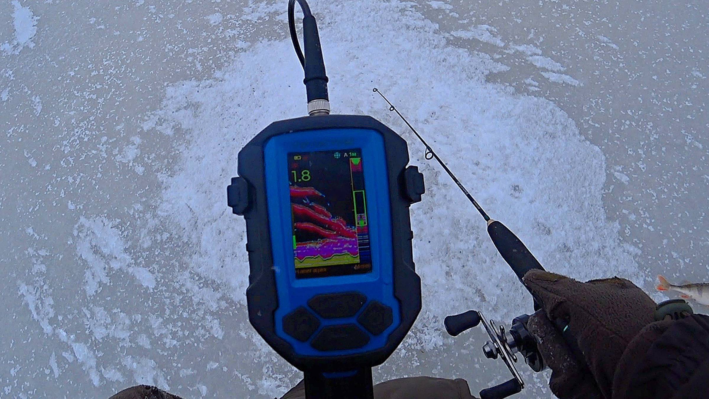 КАК ВЫГЛЯДИТ ОКУНЬ НА БАЛАНСИР В ЭХОЛОТЕ ПРАКТИК 8. ОКУНЬ НА БАЛАНСИР. Рыбалка зимой смотреть онлайн