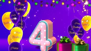 С Днём Рождения 4 года! Футаж С Днём Рождения! Happy Birthday