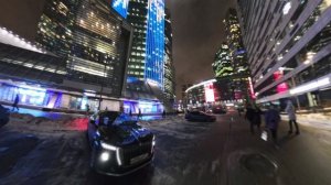 Прогулка по ночному зимнему Москва-Сити. / A walk through the winter Moscow City at night.