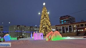 Северный городок, Ледовый городок. Ямало-Ненецкий АО Лабытнанги.  ЖизньСеверян. 2024.