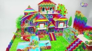 Магнитные шарики - Постройте Сад - Виллу С Фонтаном И Прудом