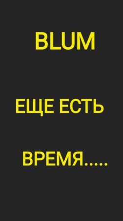 BLUM фармим BLUM. Ещё есть время........