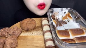 ASMR 누텔라 스모어딥,초콜릿 디저트 NUTELLA S’MORES DIP CHOCOLATE DESSRET MUKBANG