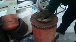 Печь БУРЖУЙКА из газового баллона 130л.