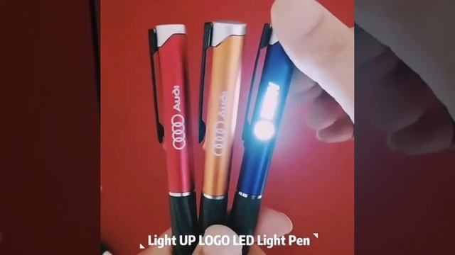 Promotional aluminum ball pen tip light pen oem logo print led light pen