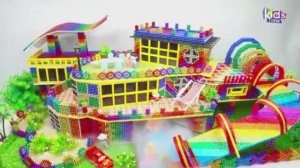 Привлекательные Магнитные Шарики - Постройте Бассейн с Изогнутой Крышей Особняка И Горку