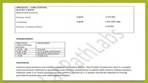 URINE PROTEIN CREATININE RATIO TEST WHEN IS IT DONE  UNDERSTAND THE REPORT  TREATMENT OF PROTEINURI