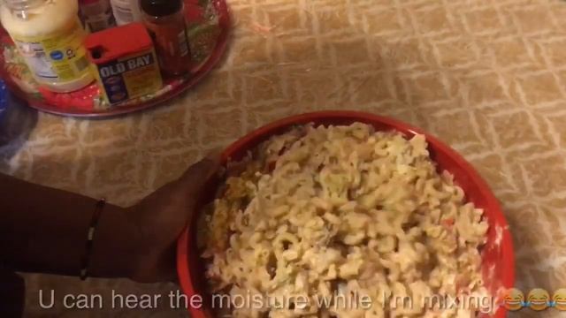 Macaroni Seafood Salad with Shrimp, Crabmeat and Tuna