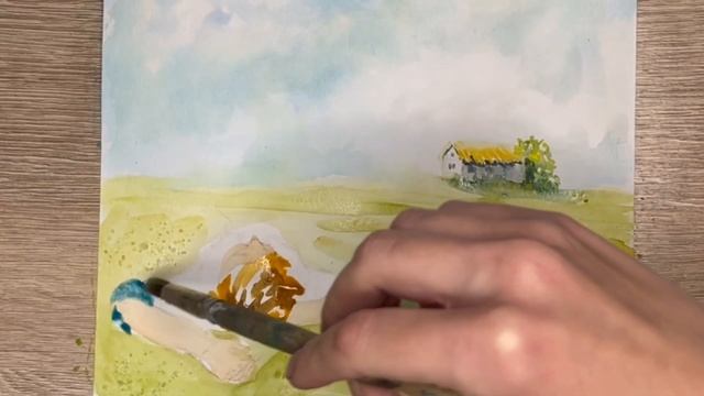 Пейзаж акварелью «Мечты о лете». Различные Техники. Часть - 15. Анна Зак. #акварельныйпейзаж