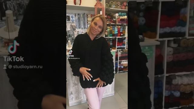 ОБЗОР ВЯЗАНОГО КАРДИГАНА МАЛИНКИ ЧЕРНОГО ЦВЕТА