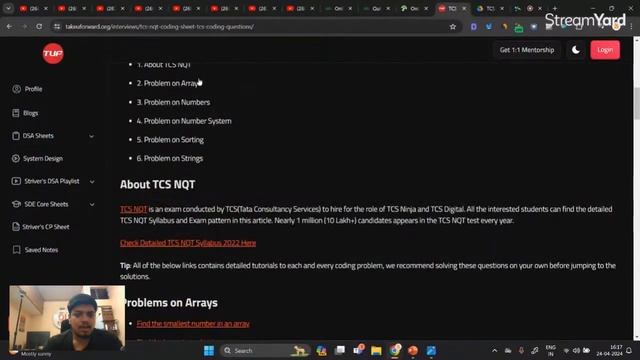 TCS NQT Last 2 Days Preparation Strategy | Free Mock Test | 30+ Prep Videos | 40 Coding Questions