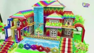 Магнитные шарики - Радужный лабиринт 3 уровня с ловушкой под землей из магнитных шариков для Хомячка