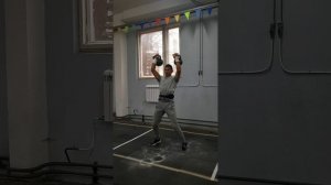 толчок гирь 24кг по длинному циклу