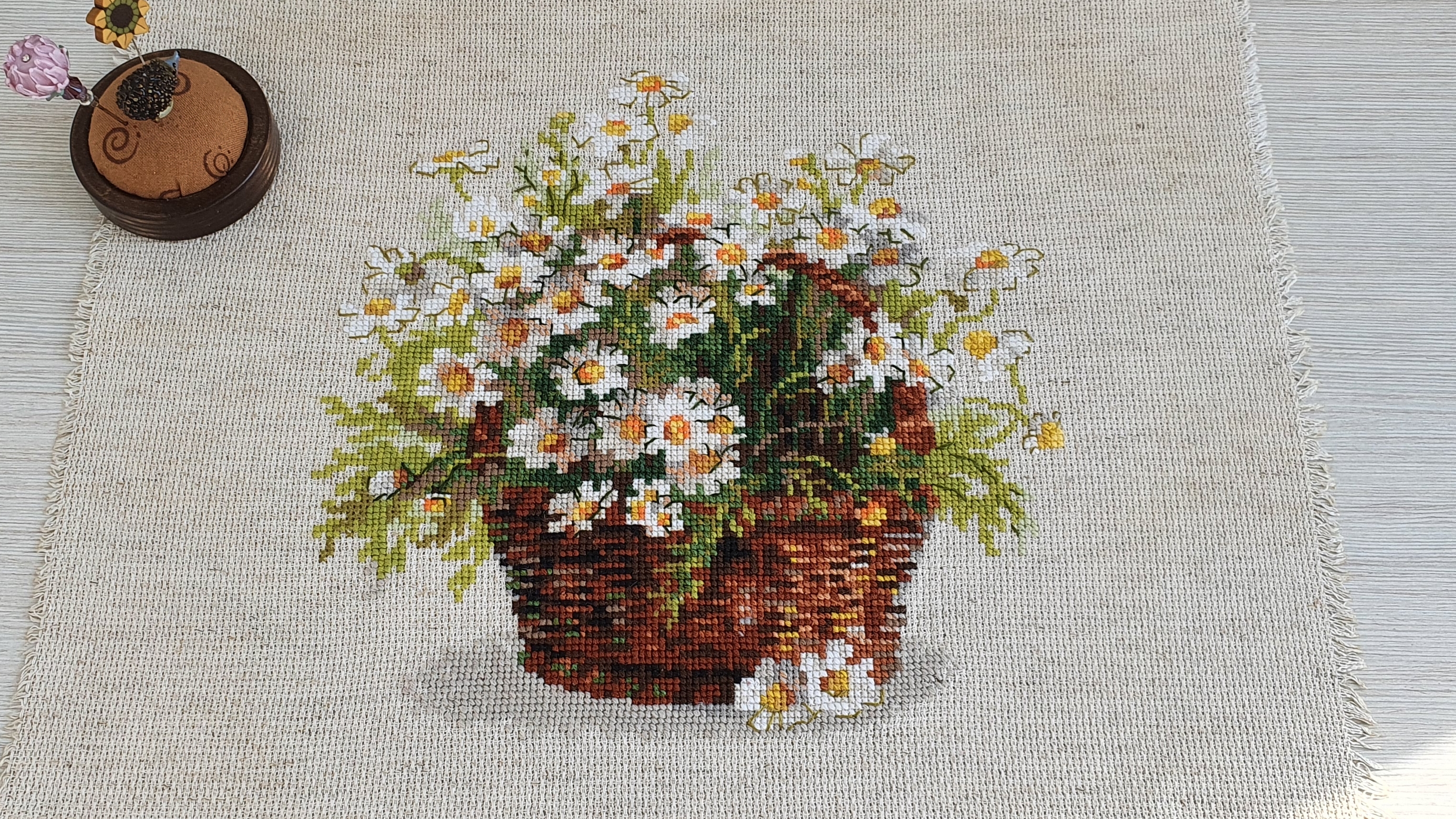 ВЫШИВАЛЬНЫЙ СЕНТЯБРЬ. Русские ромашки от Риолис, покупка, демонтаж оформления.Вышивка крестиком смотреть онлайн