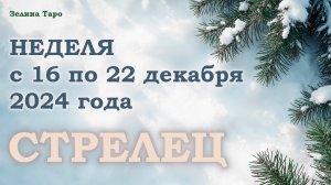 СТРЕЛЕЦ | Таро прогноз на неделю с 16 по 22 декабря 2024 года