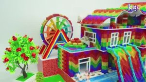 Магнитные шарики - Как Построить Современный Особняк С Двойной Водной Горкой И Бассейном С Водопадом