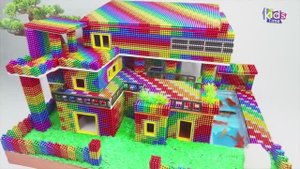 Магнитные шарики ❤️ Постройте Современный Особняк С Бассейном