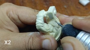 резьба по бивню мамонта рукоять ножа "каждый кузнец своего счастья" от Седова Сергея