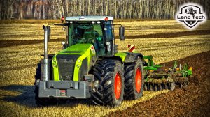 Мощный трактор CLAAS XERION 5000 и AMAZONE CEUS 5000 - красивая обработка зяби!