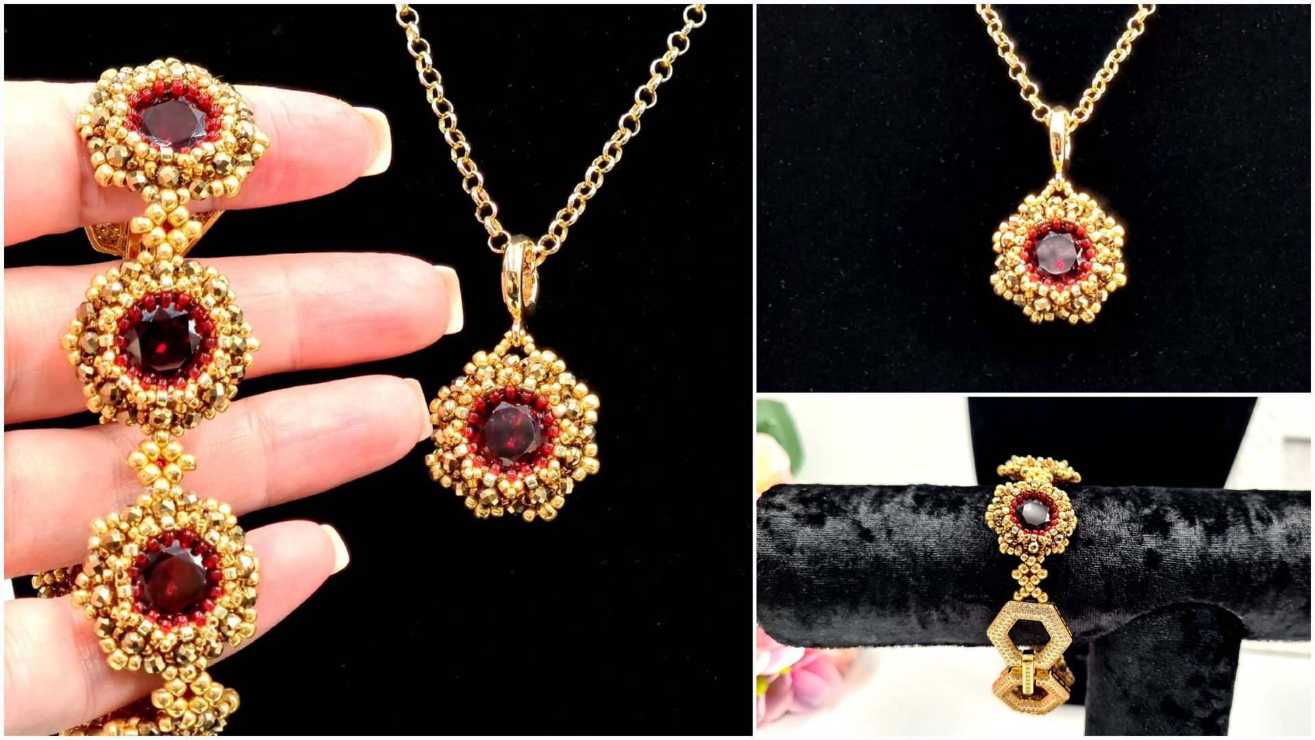 Браслет и кулон из цирконов и бисера своими руками. смотреть онлайн