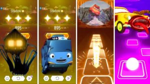 House Head vs Tayo The Little Bus vs Mcqueen eater big wheels vs Car Eater | Tiles Hop EDM Rush