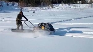 Мотобуксировщик Бурлак в деле