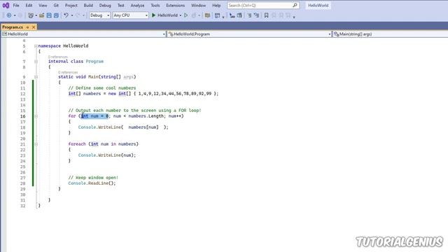 6-5. Foreach Loops | C# Programming for Absolute Beginners