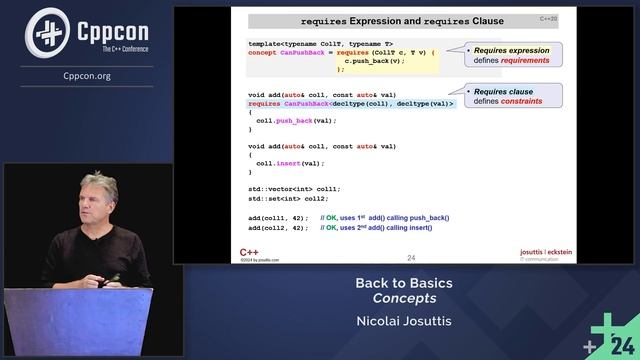 Back to Basics: Concepts in C++ - Nicolai Josuttis - CppCon 2024 смотреть онлайн