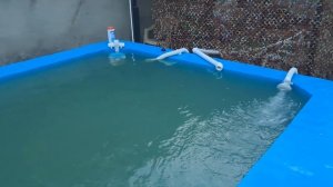 Заполнение водой бассейна. Добавление коагулянта. ч2