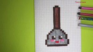 Как Рисовать Кавайный Вантуз по Клеточкам Рисунки по клеточкам #pixel