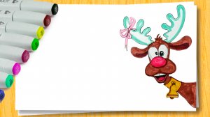 Как нарисовать Новогоднего Оленя / How to draw a Christmas Reindeer