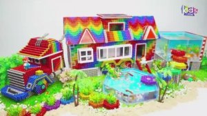 Магнитные шарики - Постройте Дом на колесах С Бассейном для Черепахи  - Magnet Balls