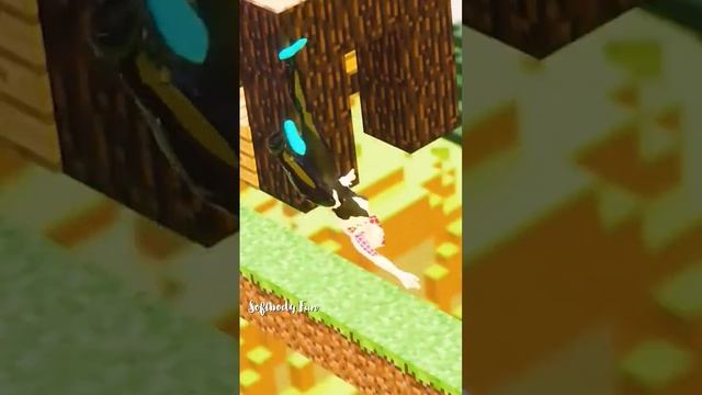 🕷 Elastic Spider Gwen Stacy Falling Down Minecraft Cube Stairs #short #softbody