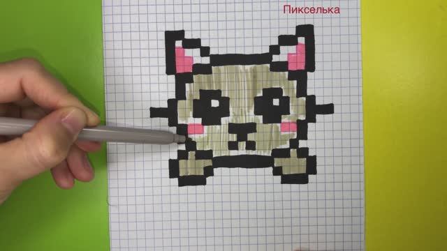 Котёнок по Клеточкам  Как Рисовать Котёнка по Клеточкам #рисункипоклеточкам