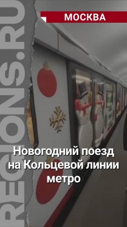 Новогодний поезд на Кольцевой линии метро