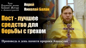 Пост - лучшее средство для борьбы с грехом / Иерей Николай Балан / 15.12.24