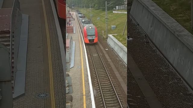 отправление электропоезда ласточка ЭС2Г со Северного вокзала/North Railway Station смотреть онлайн