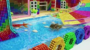 Магнитные шарики - Как построить Мини-Бассейн С Радужной Горкой Для Домашних Животных из Магнитных Ш