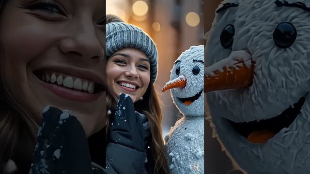 Woman and a Snowman