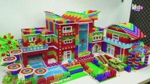 Магнитные шарики - Особняк С Крытым Бассейном Для Рыб-Черепах Из Магнитных Шариков