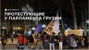 Протестующие у парламента Грузии