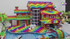 Магнитные шарики - Постройте Дом Майнкрафт! Дом с Прудом Для Разведения