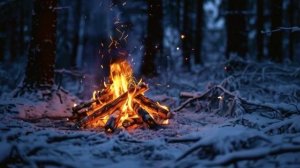 🔥❄️ Глубокий целебный сон за 5 минут. Зимний костер: Уютные ночи в заснеженном лесу🔥❄️