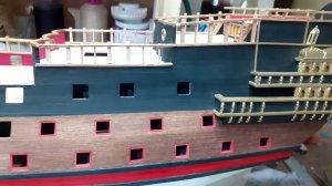 Сборка модели Повелитель морей от ДеАгостине. Пушечные порты.