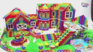 Магнитные шарики - Крутая Вилла В Саду - Двухуровневый Бассейн Из Магнитных Шаров