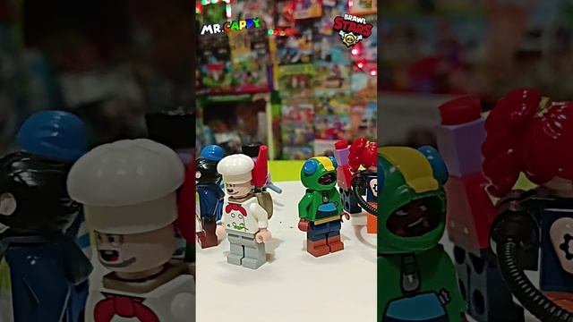 BrawlStars minifigures (неLego) - Leon, Frank, Crow, Barley, Dynamike, Penny, Pam. Mr.Cappy