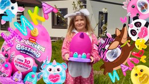 Распаковка большого яйца rainbocorns eggzania mini mania